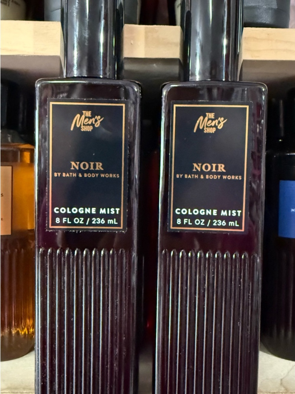 2 Bath & Body Works Men's Noir Cologne Mist - Black & Gold Label